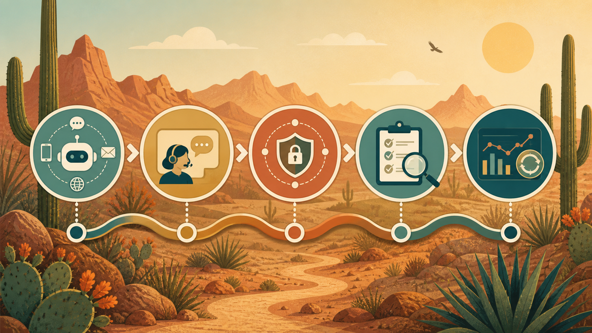 Five point checklist for evaluating vacation rental chat software.